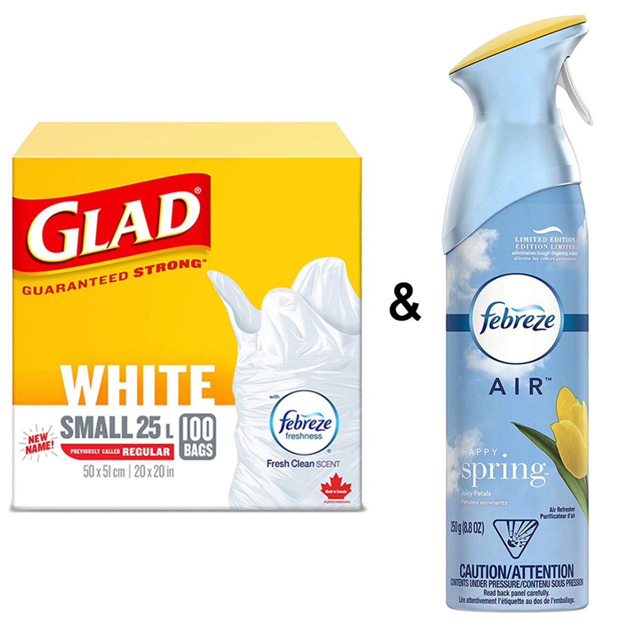 Febreze Glad White Garbage Bags - Small 25 Litres - Fresh Clean
